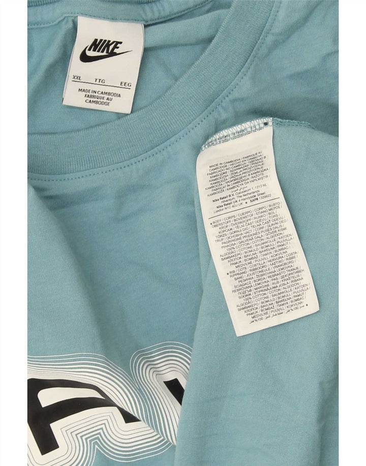 Ανδρικό γραφικό μπλουζάκι Nike 2XL Μπλε βαμβακερό