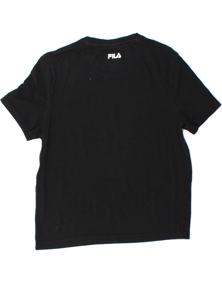 FILA Womens T-Shirt Top UK 12 Medium Black Cotton Vintage Fila and Second-Hand Fila from Messina Hembry 