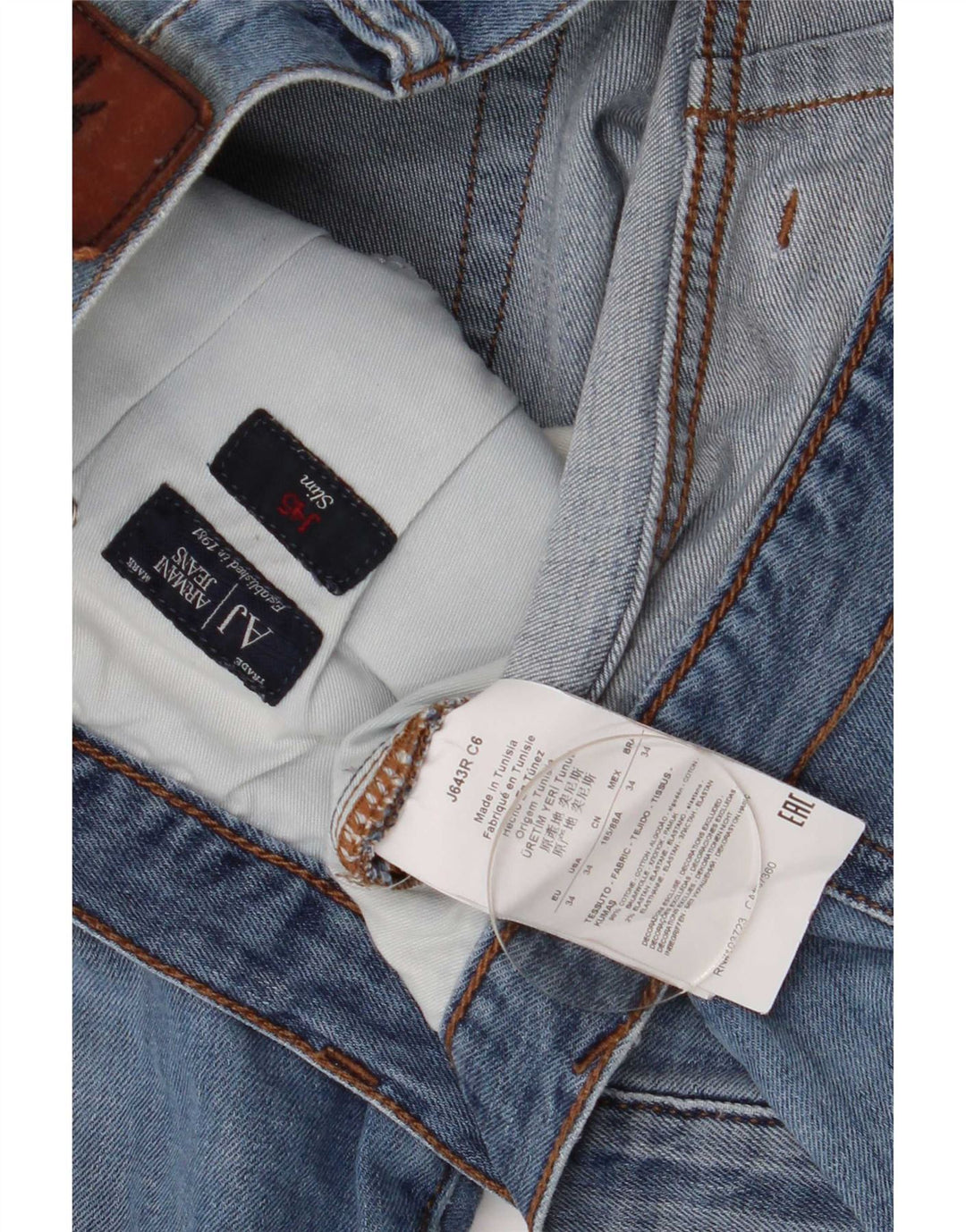 Armani Ανδρικό Slim Jeans W34 L30 Blue Cotton