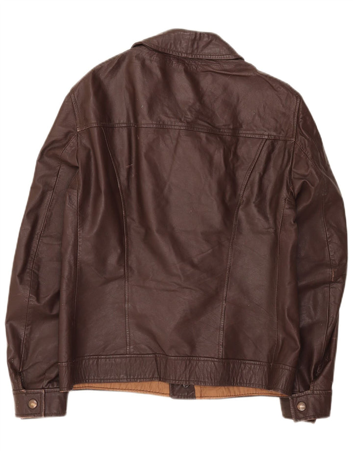 Vintage Ανδρικό Δερμάτινο Μπουφάν Biker UK 34 XS Καφέ