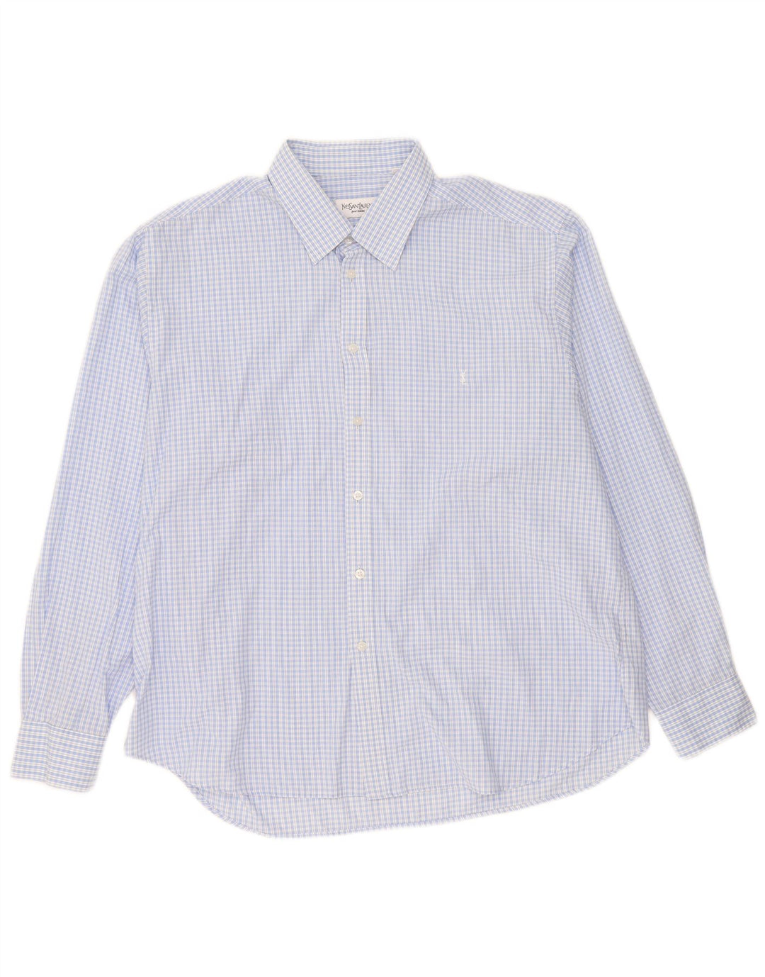 Ανδρικό πουκάμισο Yves Saint Laurent 2XL Blue Check Cotton