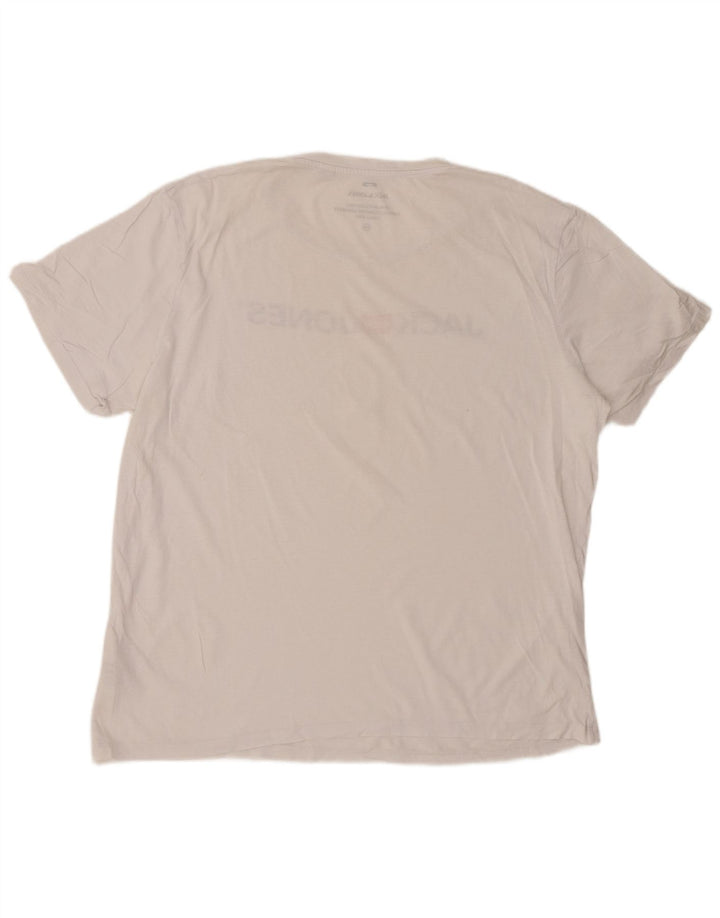 JACK & JONES Ανδρικό γραφικό T-Shirt Top 2XL Λευκό βαμβακερό