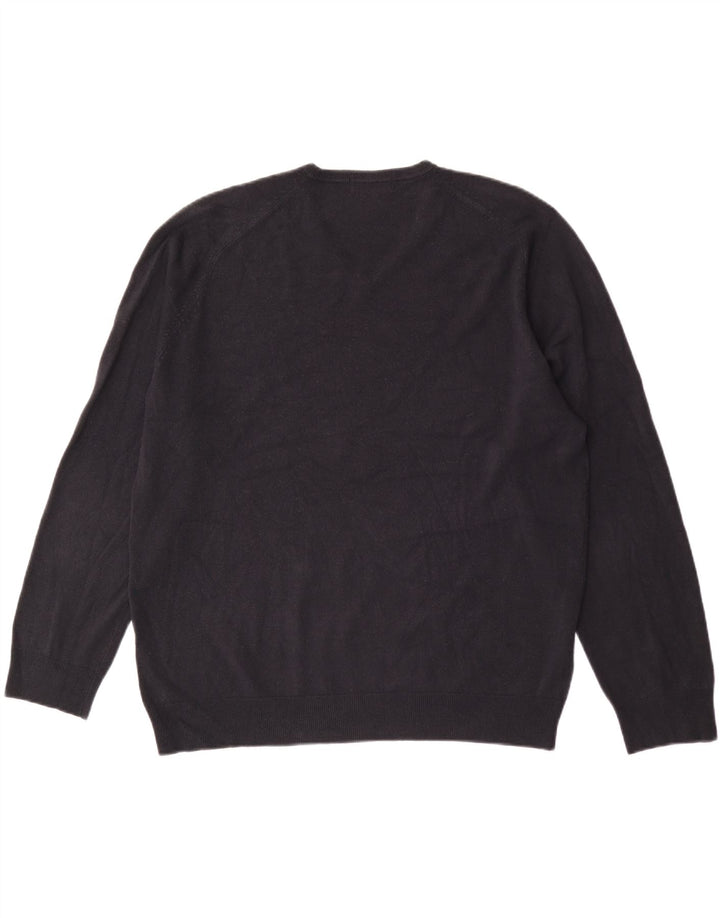 Ανδρικό πουλόβερ Marks & Spencer με V λαιμόκοψη XL Navy Blue Ακρυλικό