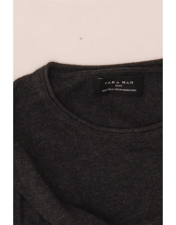 Ανδρικό πουλόβερ Zara Crew Neck Jumper Μικρό Γκρι