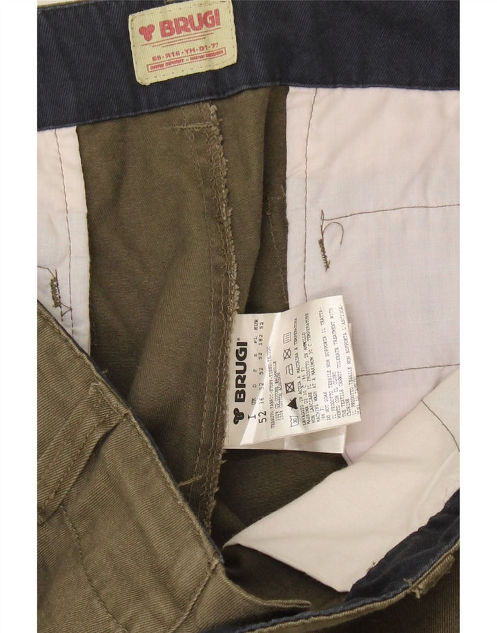 BRUGI Mens Straight Cargo Trousers W36 L29 Khaki Cotton Vintage Brugi and Second-Hand Brugi from Messina Hembry 