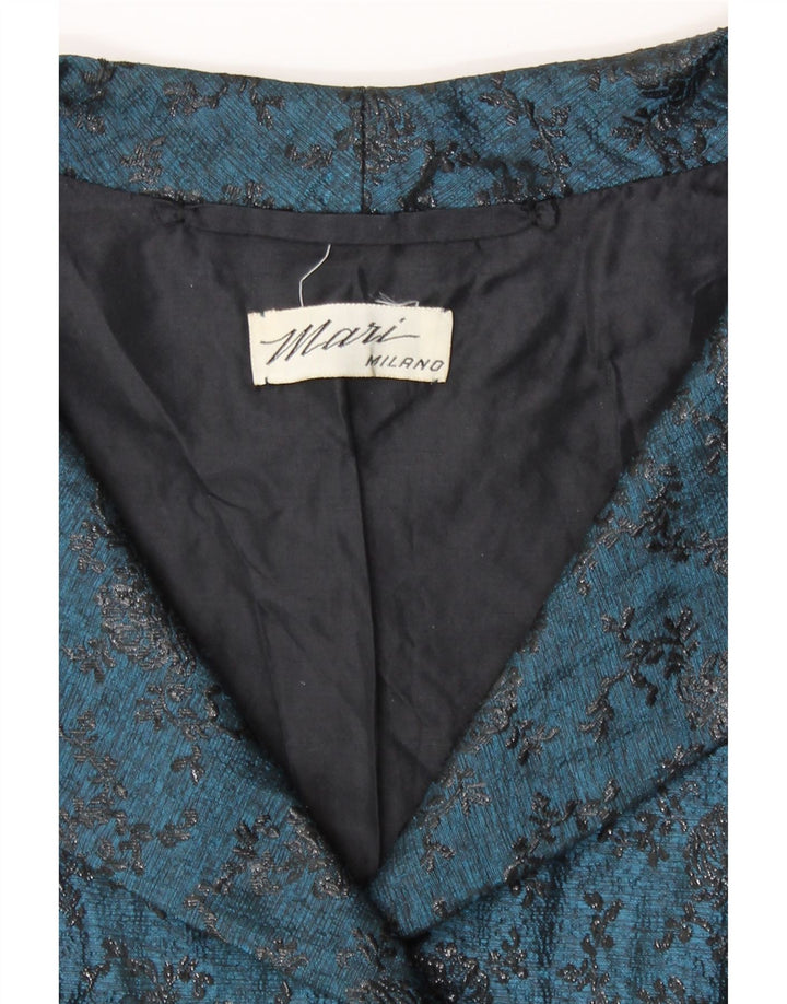 Vintage γυναικείο σετ 2 κουμπιών 2 τεμαχίων UK 12 Medium Blue Floral