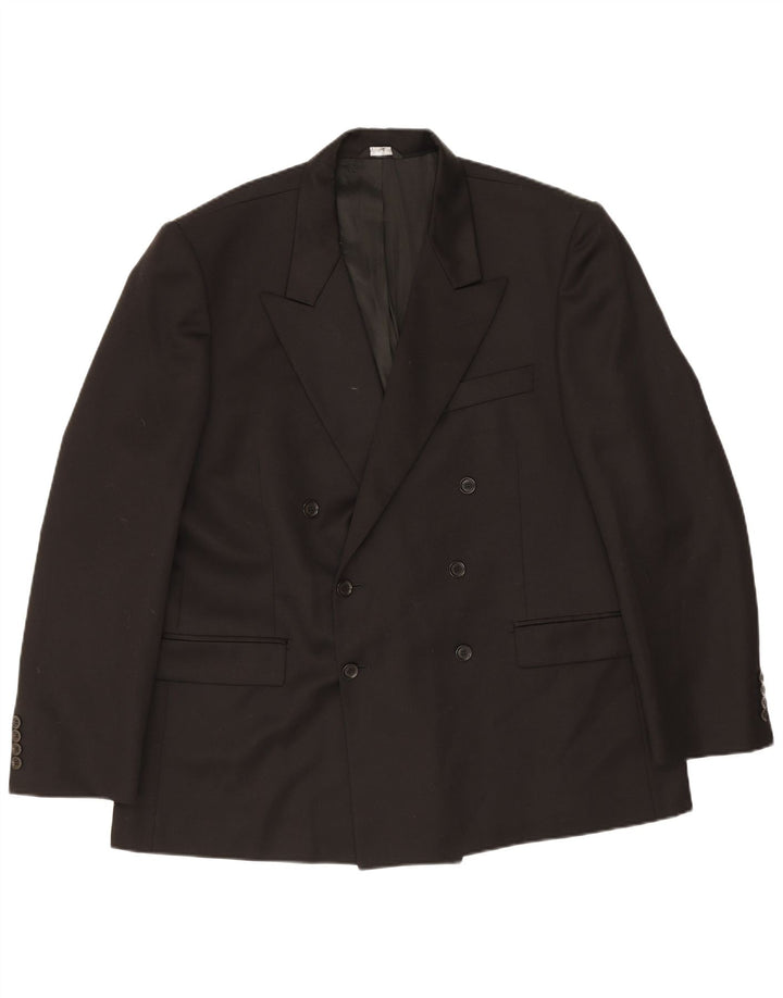 Angelico Ανδρικό Μπουφάν Blazer Διπλό στήθος IT 58 4XL Μαύρο Μάλλινο