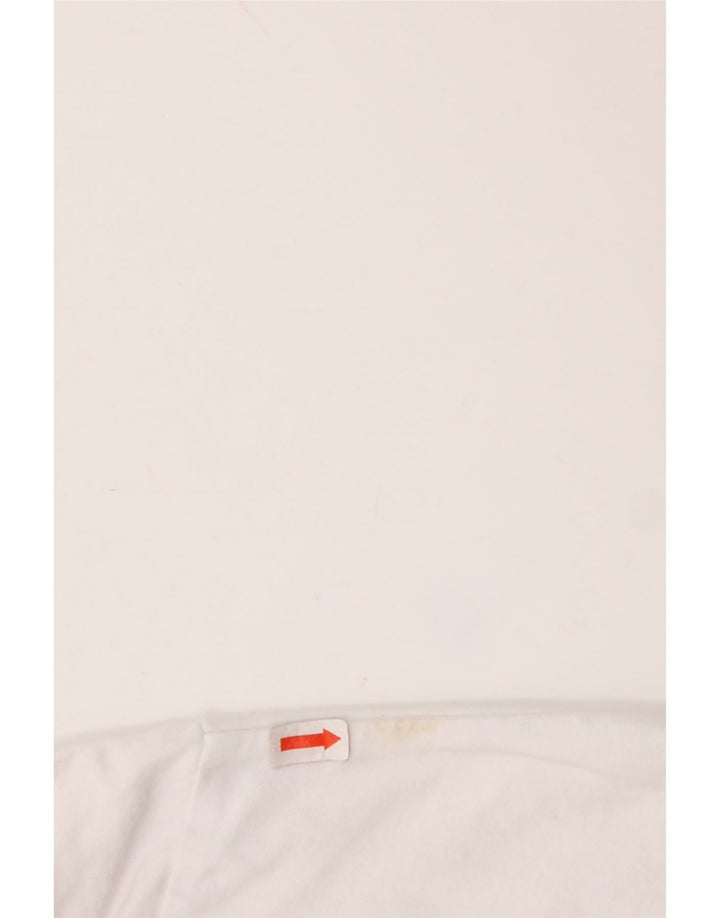 ELLESSE Γυναικείο Crop Graphic T-Shirt Top UK 10 Small White Βαμβακερό