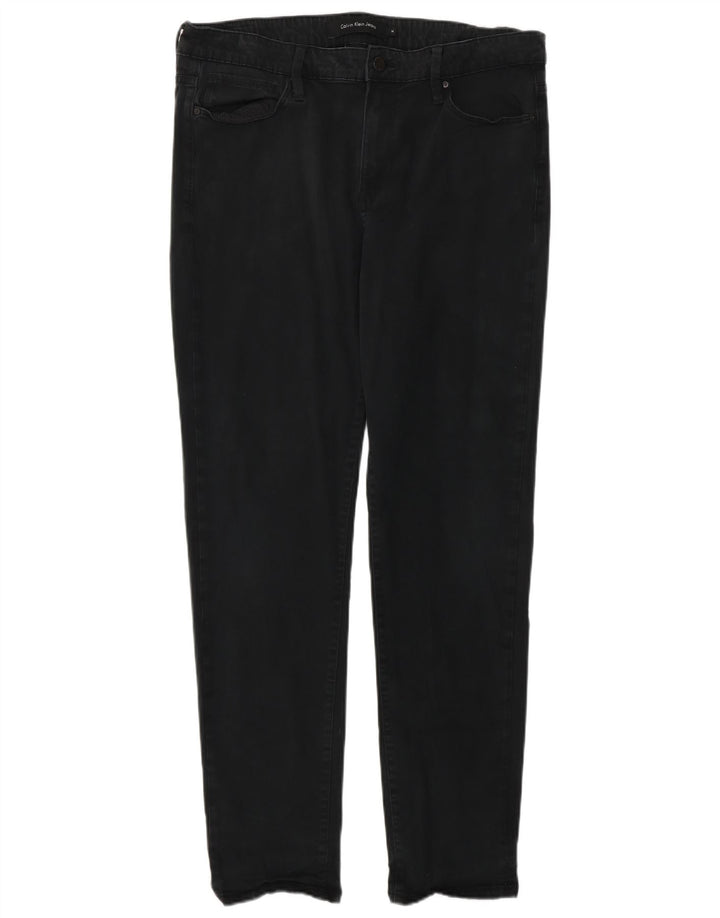 CALVIN KLEIN Γυναικείο Slim Jeans US 14 XL W34 L32 Μαύρο βαμβακερό