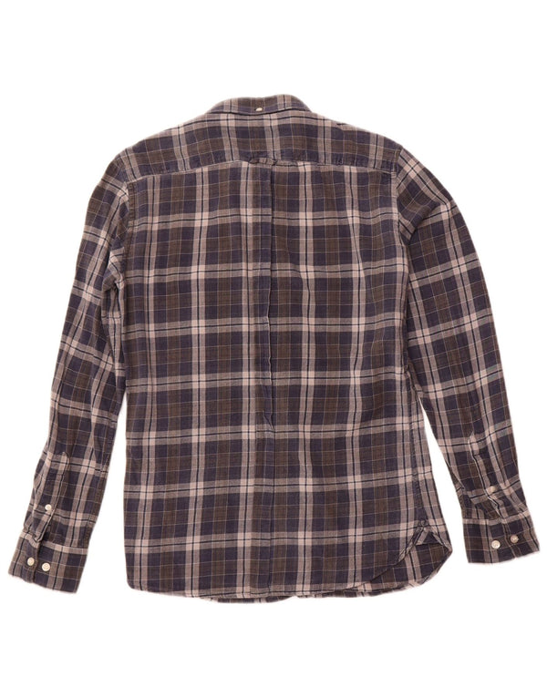 Ανδρικό φανελένιο πουκάμισο French Connection XS Navy Blue Check Cotton