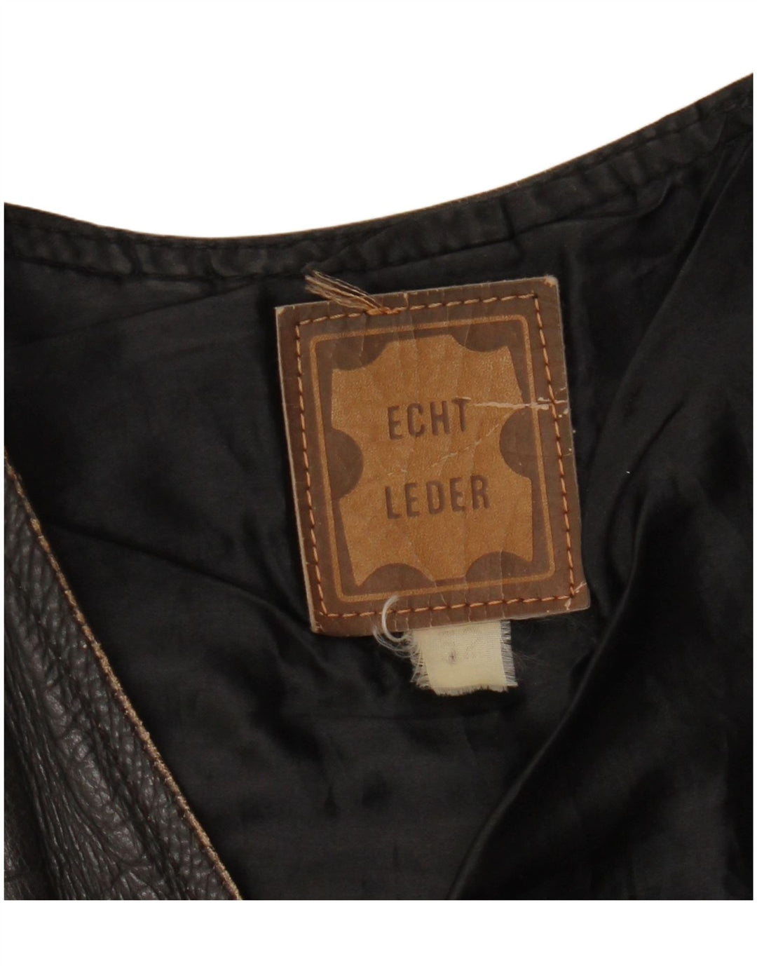 Vintage Ανδρικό Crop Leather Gilet IT 52 XL Μαύρο δέρμα