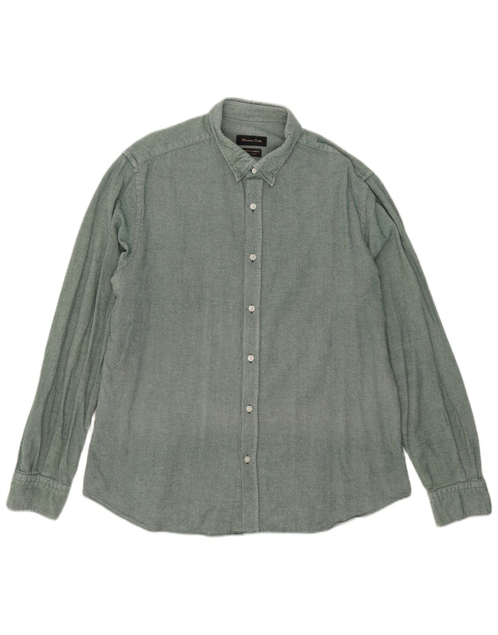 Ανδρικό πουκάμισο MASSIMO DUTTI XL Πράσινο βαμβακερό