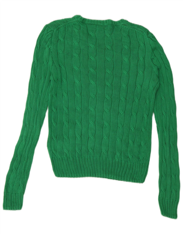 Γυναικείο πουλόβερ POLO RALPH LAUREN Crew Neck Jumper UK 10 Small Green Cotton