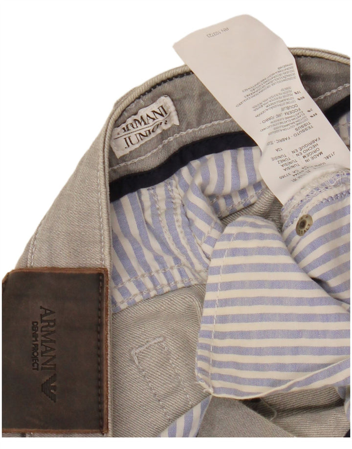 ARMANI JUNIOR Girls Slim Jeans 11-12 ετών W26 L29 Γκρι βαμβακερό