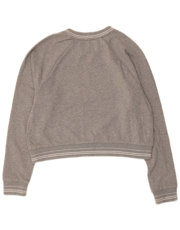 Γυναικεία φούτερ Superdry Crop Graphic Jumper UK 14 Medium Grey Cotton