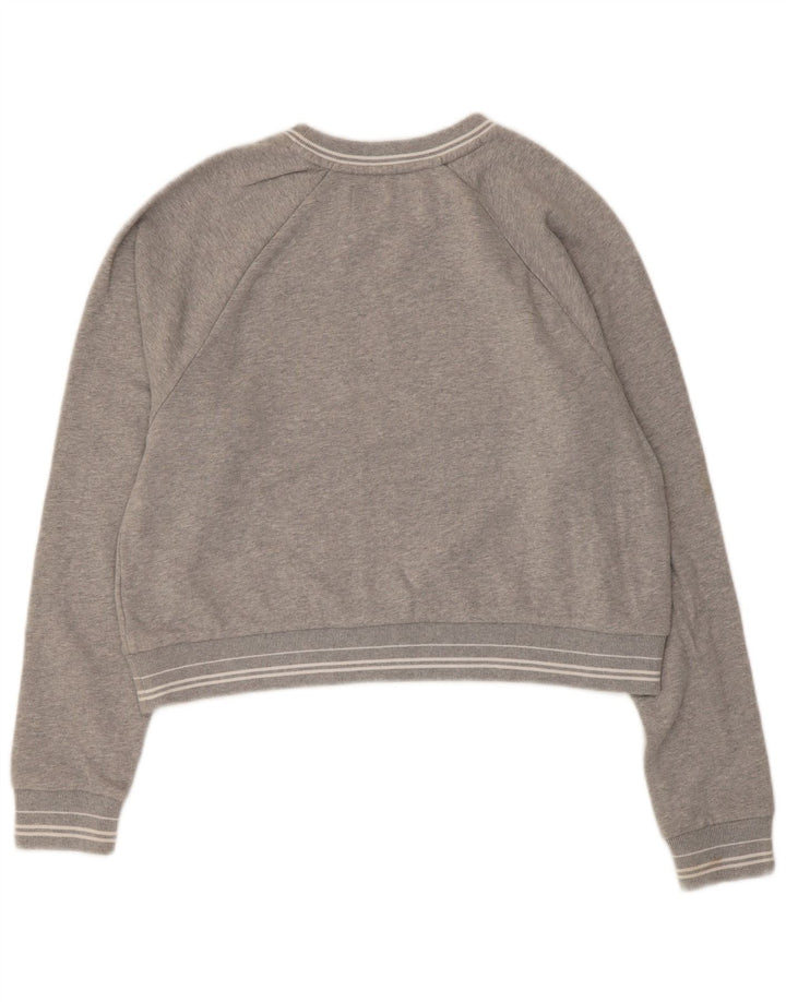 Γυναικεία φούτερ Superdry Crop Graphic Jumper UK 14 Medium Grey Cotton