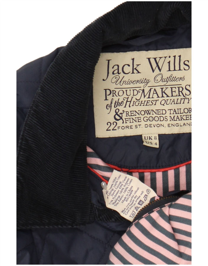 Jack Wills Γυναικείο καπιτονέ μπουφάν UK 8 Small Navy Blue Nylon