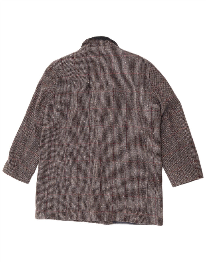 Henry White Γυναικείο Πανωφόρι UK 16 Large Grey Check Lambswool