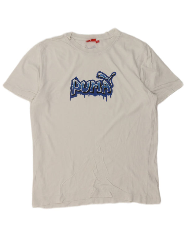 Ανδρικό γραφικό μπλουζάκι Puma Top Medium White