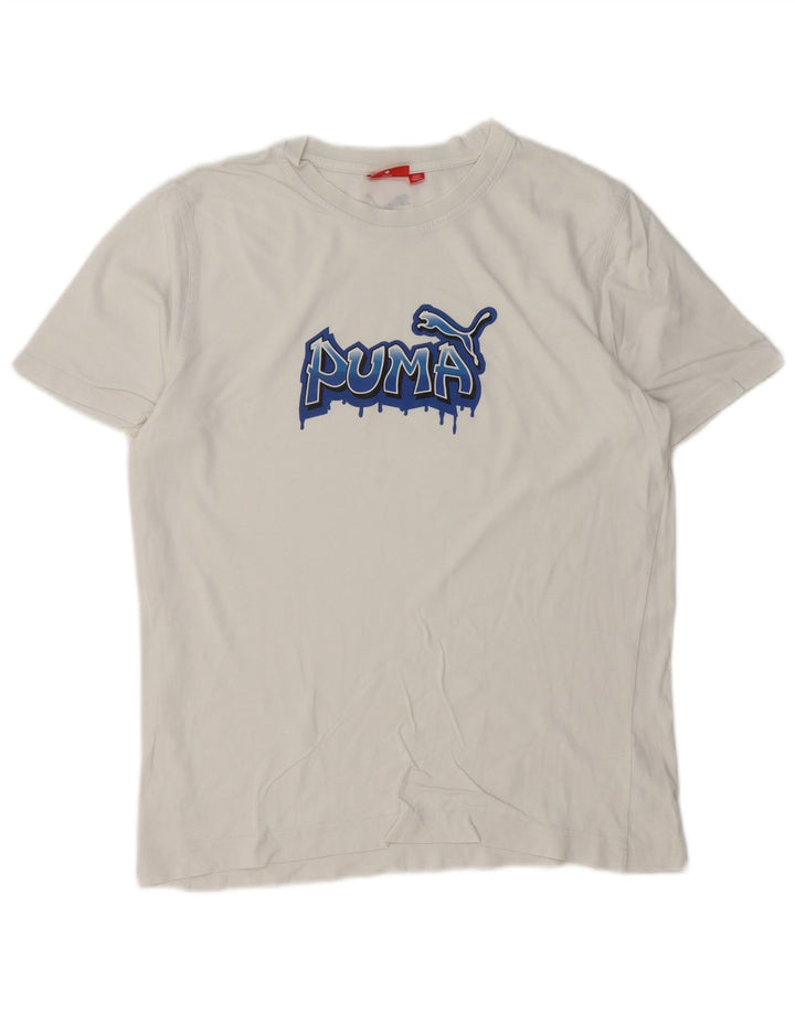 Ανδρικό γραφικό μπλουζάκι Puma Top Medium White