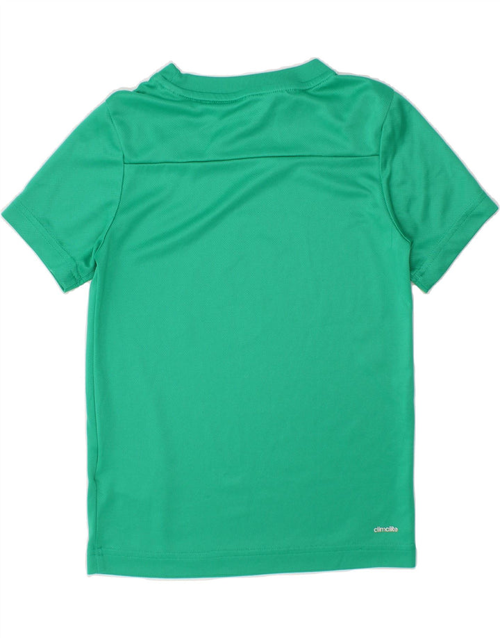 ADIDAS Boys Climalite Graphic T-Shirt Top 7-8 Years Green Polyester Vintage Adidas and Second-Hand Adidas from Messina Hembry 