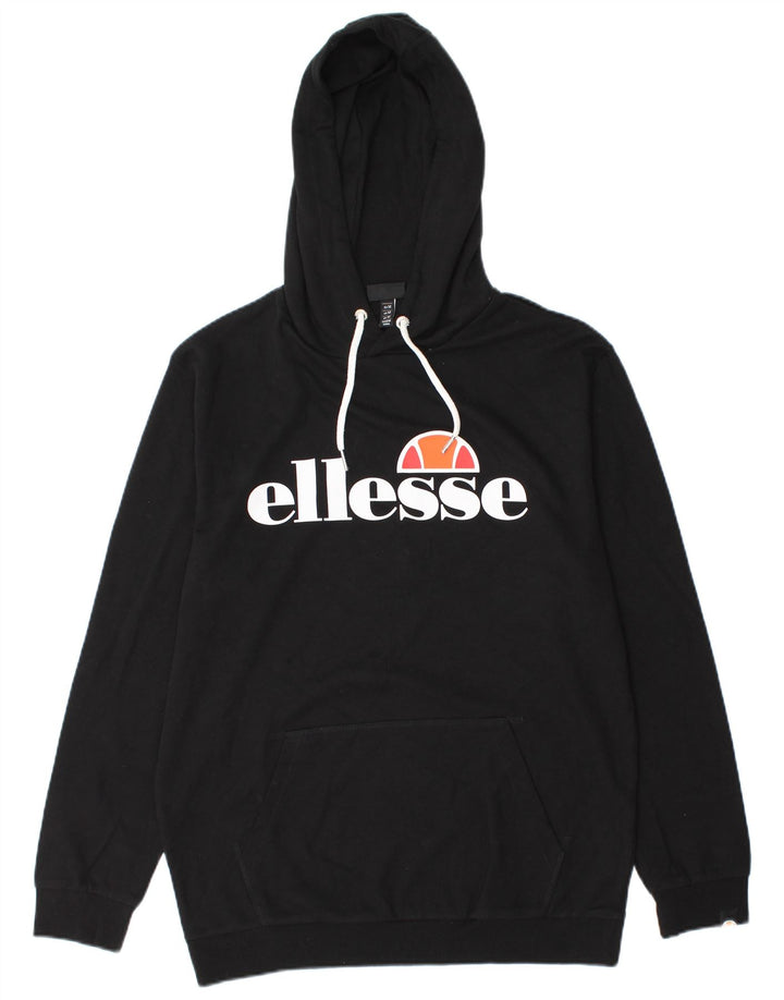 Ανδρικό γραφικό κουκούλα Ellesse, μεσαίο μαύρο βαμβακερό