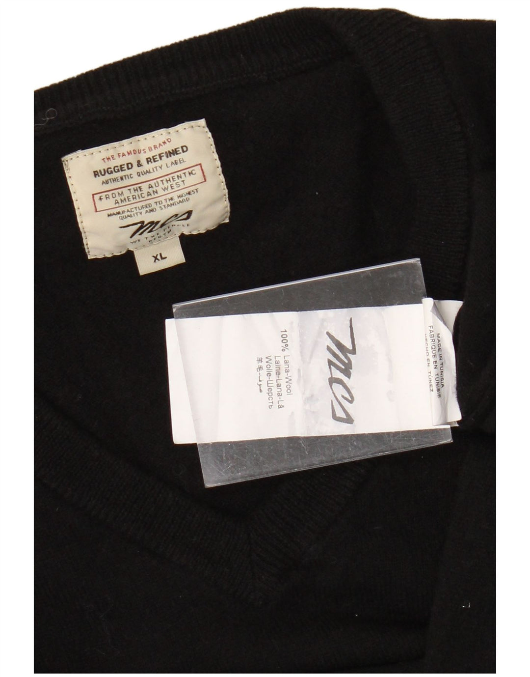 MARLBORO CLASSICS Ανδρικό πουλόβερ με λαιμόκοψη με V λαιμόκοψη XL μαύρο μάλλινο