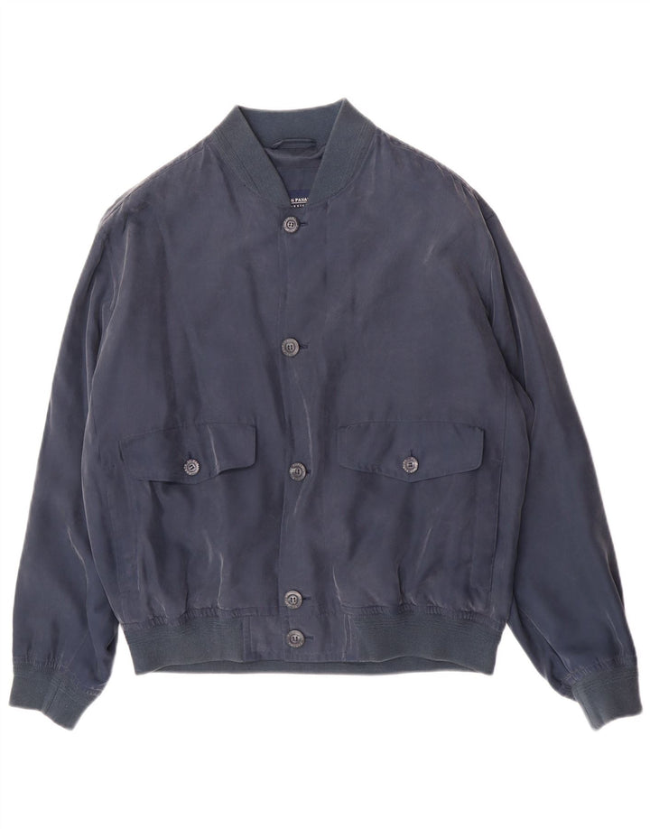 Ανδρικό μπουφάν Bomber Porto Di Panama IT 48 Medium Navy Blue Silk