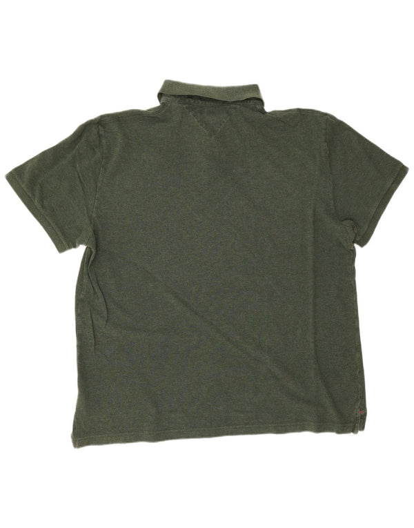 Tommy Hilfiger Mens Custom Fit Polo Shirt 2XL Green Cotton