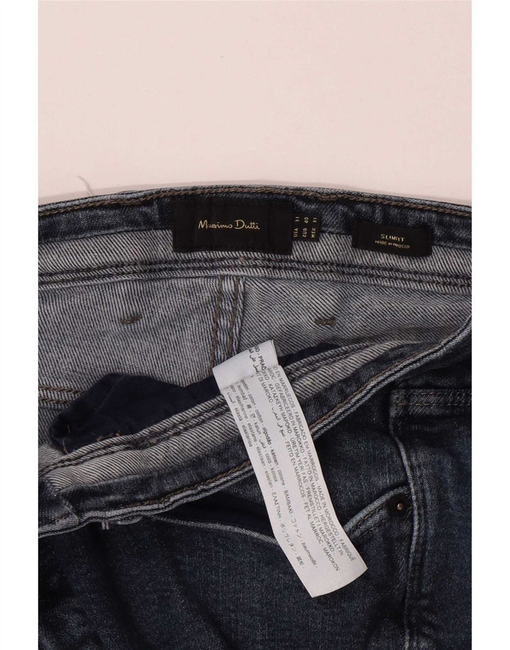 Massimo Dutti Ανδρικό Slim Jeans W31 L29 Μπλε βαμβακερό