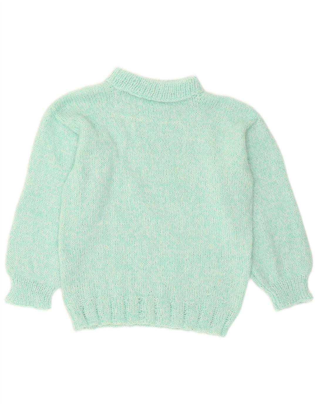 Vintage γυναικείο πουλόβερ με ρολό λαιμόκοψη UK 12 Medium Turquoise