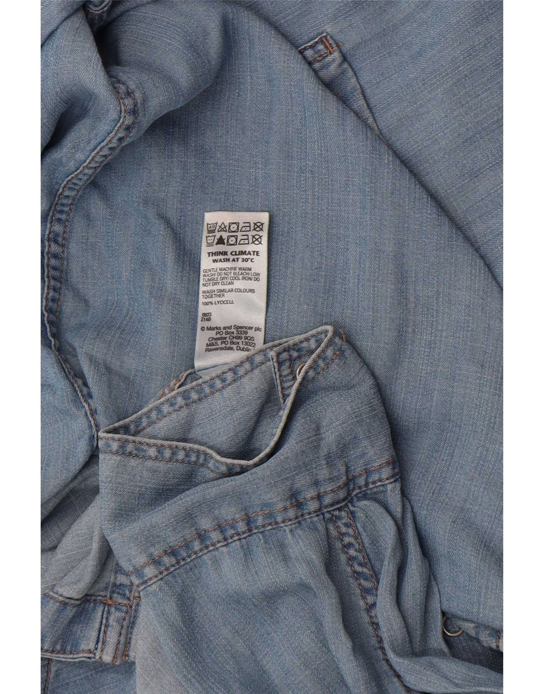 Marks & Spencer Γυναικείο Τζιν Πουκάμισο UK 18 XL Blue Lyocell