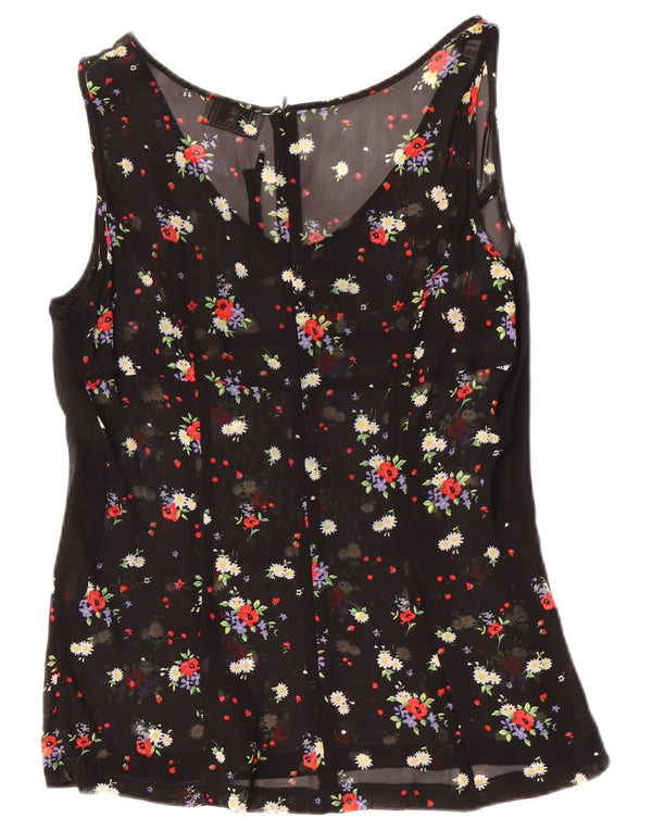 Γυναικεία αμάνικη μπλούζα Oliver By Valentino Top IT 44 Medium Black Floral