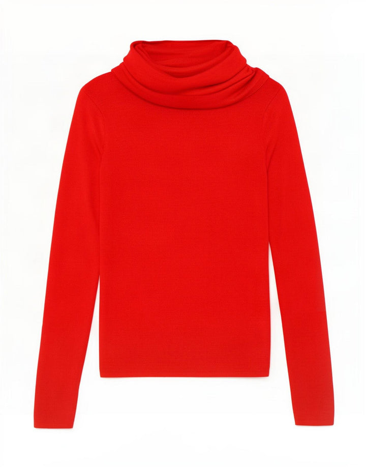 Zara Γυναικείο πουλόβερ με ρολό λαιμόκοψη UK 8 Small κόκκινο