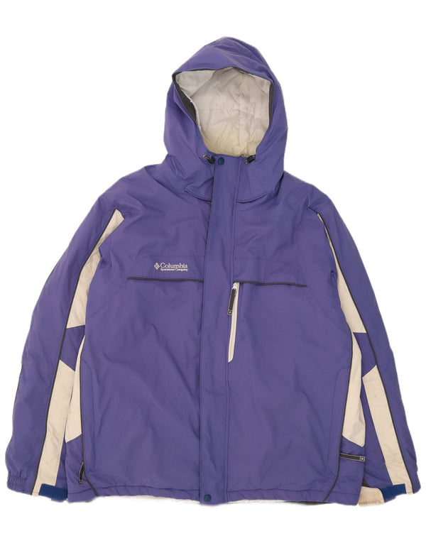 Columbia Ανδρικό μπουφάν σκι με κουκούλα UK 42 XL Purple Colourblock Nylon