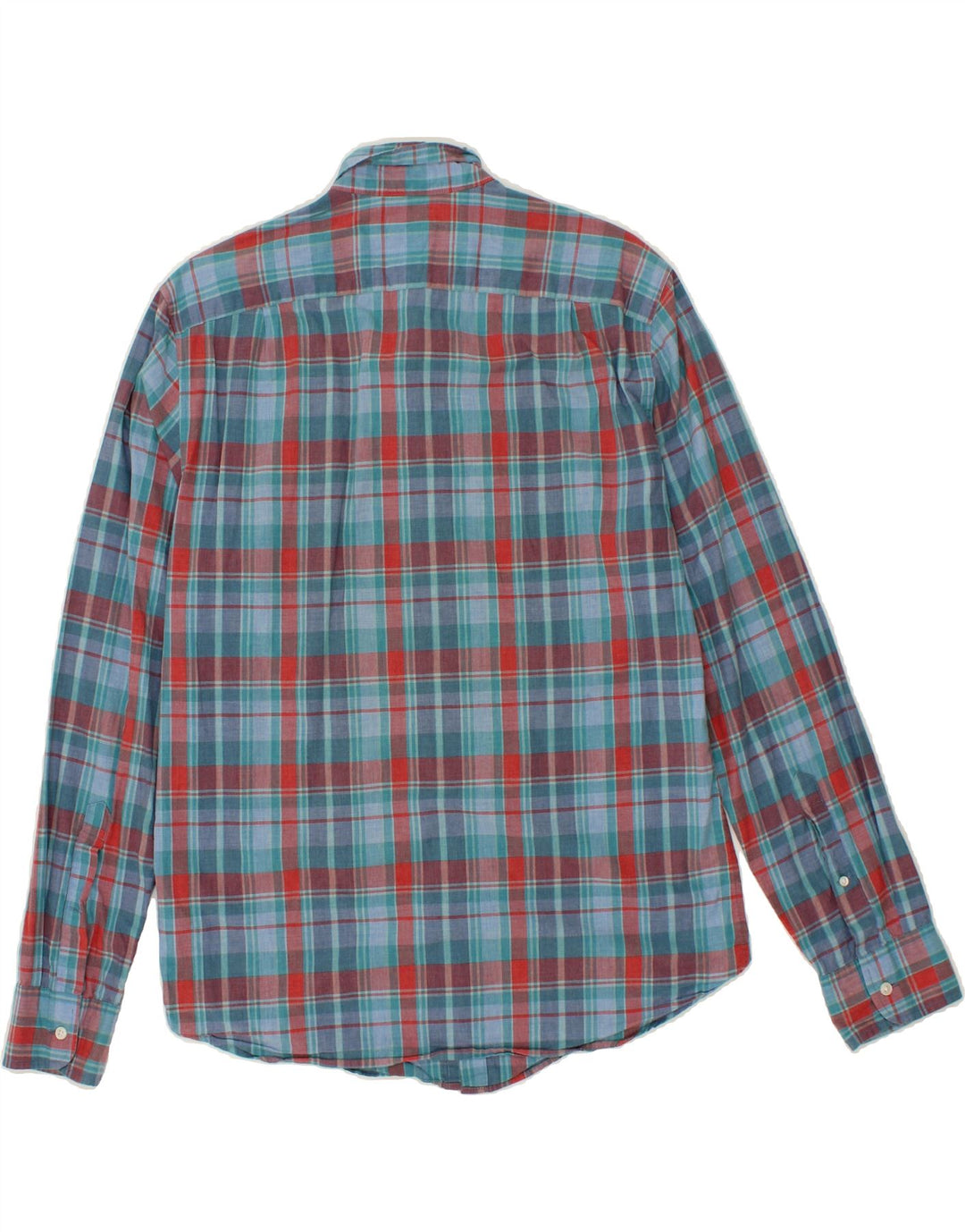J. CREW Mens Slim Shirt Medium Blue Check Cotton Vintage J. Crew and Second-Hand J. Crew from Messina Hembry 