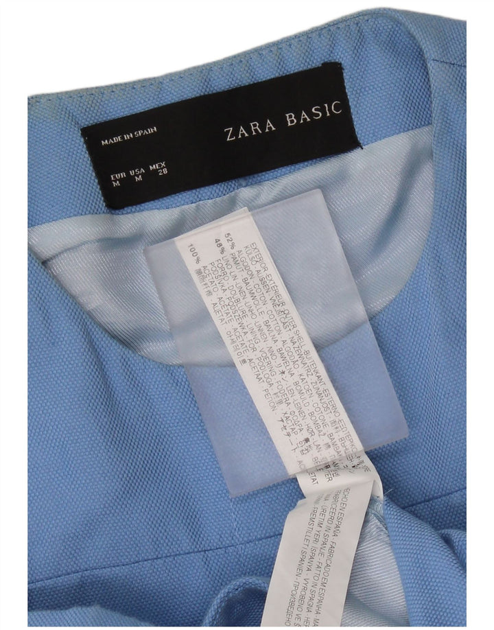 Zara Γυναικείο Πανωφόρι UK 12 Medium Blue Cotton