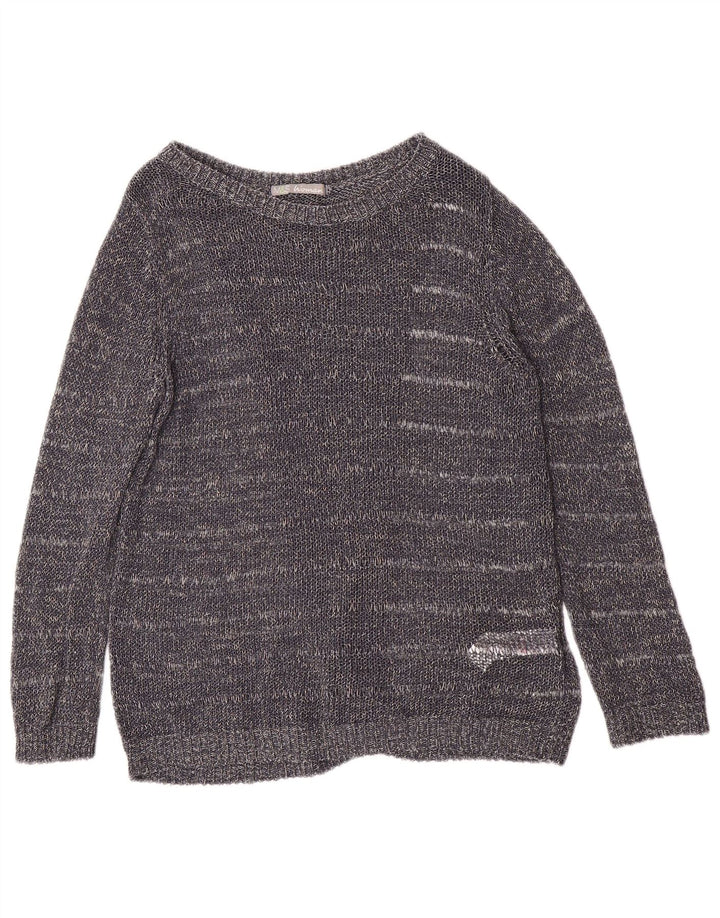 Marks & Spencer Γυναικείο πουλόβερ με λαιμό σκάφος UK 12 Medium Navy Blue