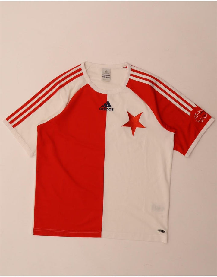 Ανδρικό γραφικό μπλουζάκι Adidas Climalite Top Medium Red Colorblock Πολυεστέρας