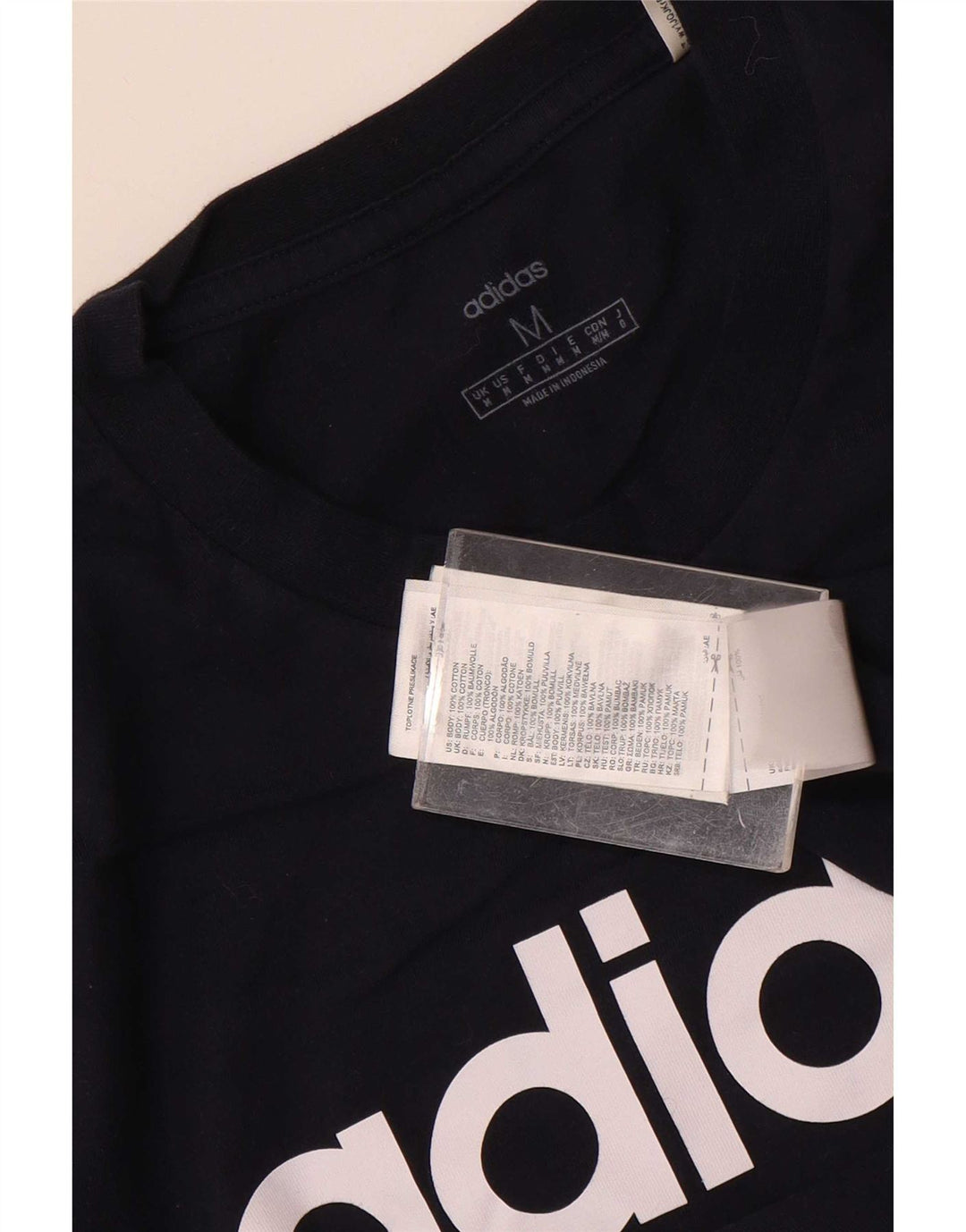 Ανδρικό γραφικό T-Shirt Adidas Top από μεσαίο μπλε ναυτικό βαμβακερό