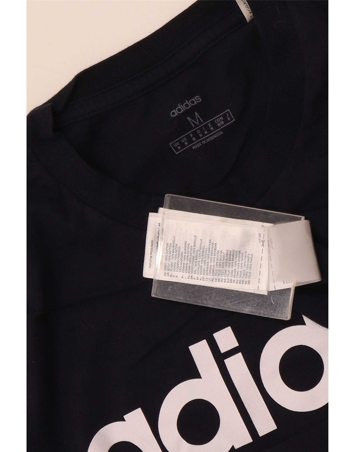 Ανδρικό γραφικό T-Shirt Adidas Top από μεσαίο μπλε ναυτικό βαμβακερό
