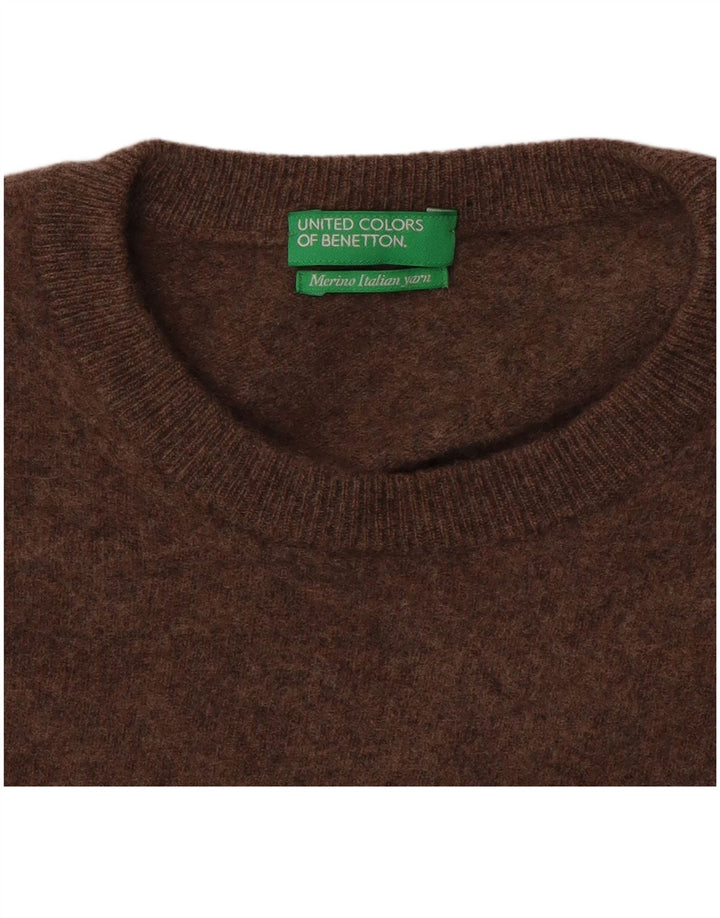 Γυναικείο πουλόβερ Benetton Crew Neck Jumper UK 12 Medium Brown