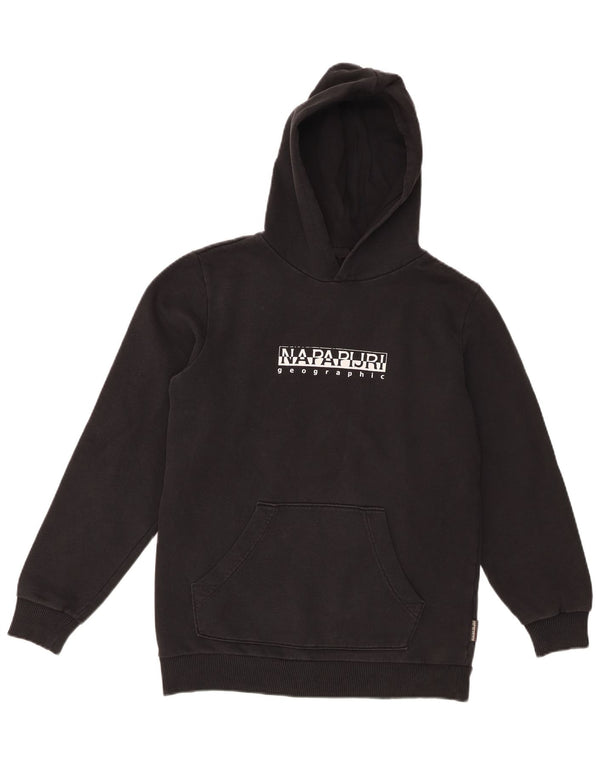 Napapijri Boys Geographic Graphic Hoodie Jumper 13-14 ετών Μαύρο βαμβακερό