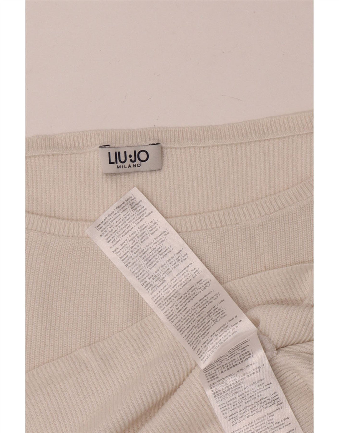 LIU JO Γυναικείο Crop Oversized μακρυμάνικο UK 14 μεσαίο λευκό βαμβακερό