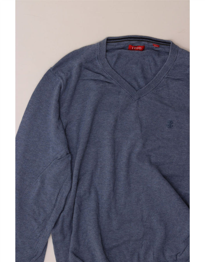 IZOD Mens V-Neck Jumper Sweater Large Blue Vintage Izod and Second-Hand Izod from Messina Hembry 