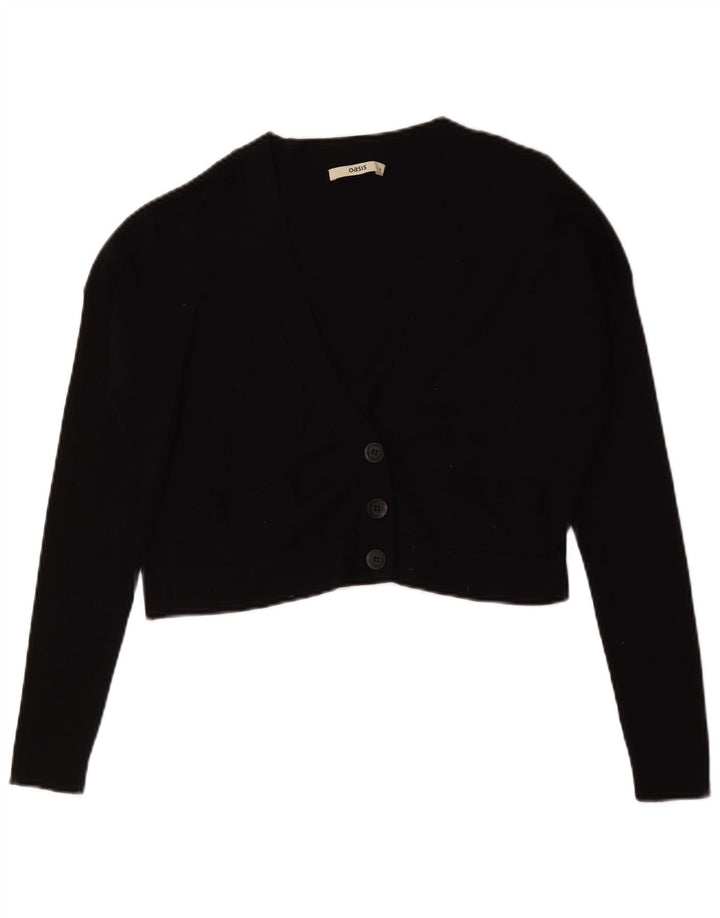 Γυναικείο πουλόβερ Oasis Crop Oversized Ζακέτα UK 14 μεσαίο μαύρο βαμβακερό