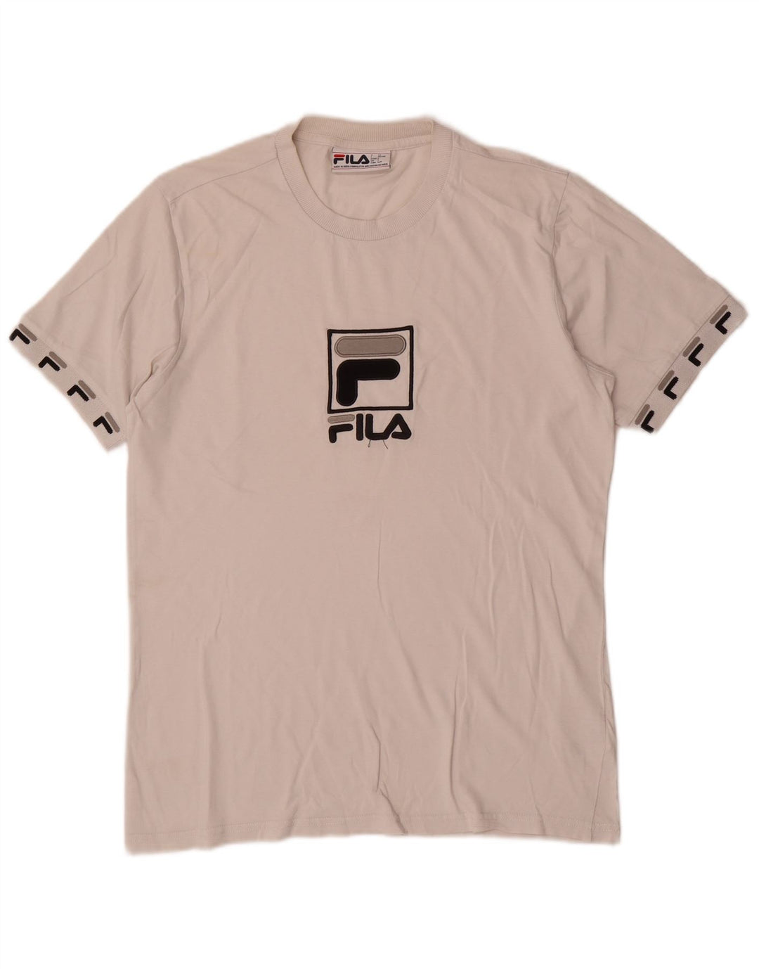 Fila Ανδρικό γραφικό T-Shirt Top Μικρό λευκό βαμβακερό