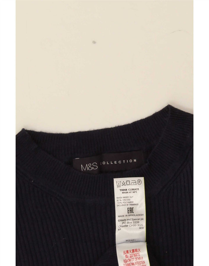 Marks & Spencer Γυναικείο πουλόβερ με λαιμόκοψη UK 8 Small Navy Blue