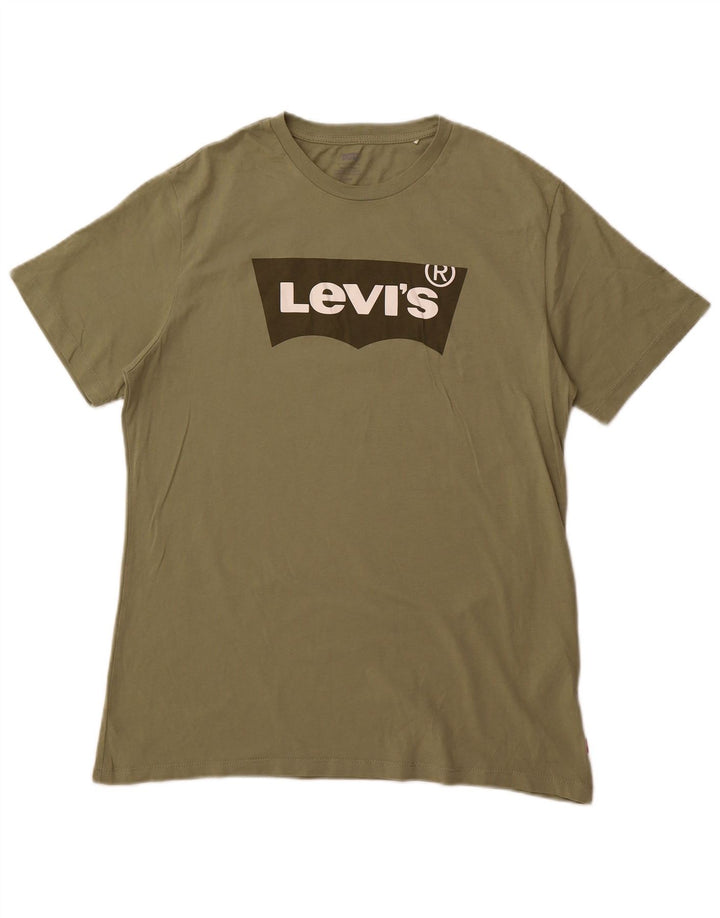 Ανδρικό γραφικό T-Shirt Levi's Top Medium Khaki Cotton
