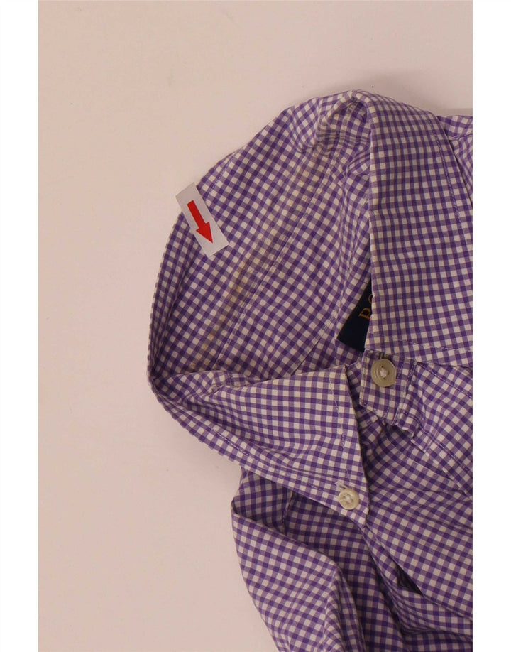 Πόλο Ralph Lauren Ανδρικό πουκάμισο μεσαίο μωβ βαμβακερό Gingham